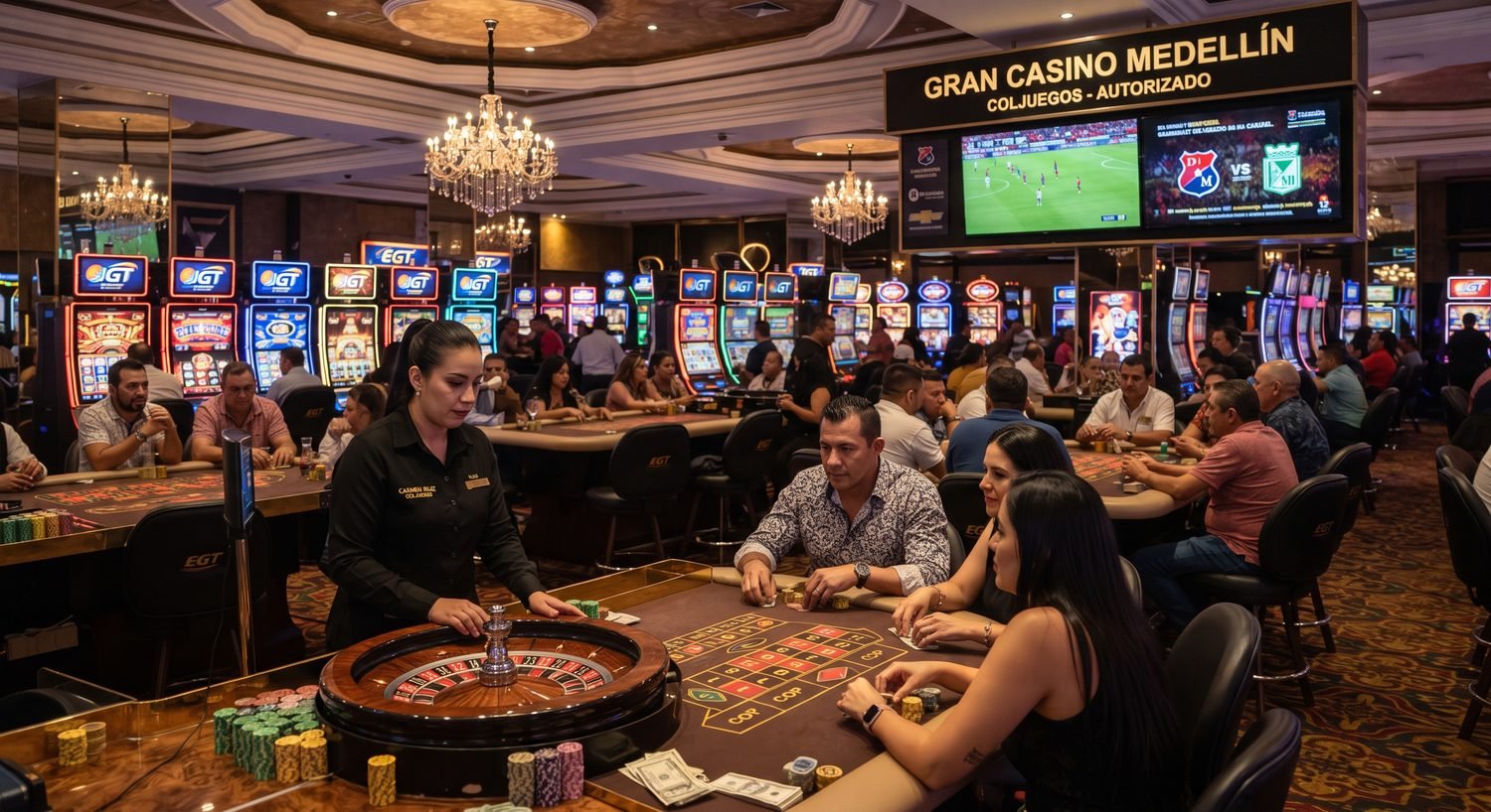 Sala de juegos de suerte y azar autorizada por Coljuegos: máquinas electrónicas tragamonedas y mesas de casino